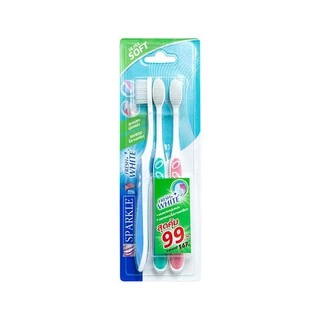 [แพ็ค 2] SPARKLE แปรงสีฟัน นุ่มพิเศษ รุ่น FRESH WHITE TOOTHBRUSH ไม่บาดเหงือก คละสี (10SK00079X2)