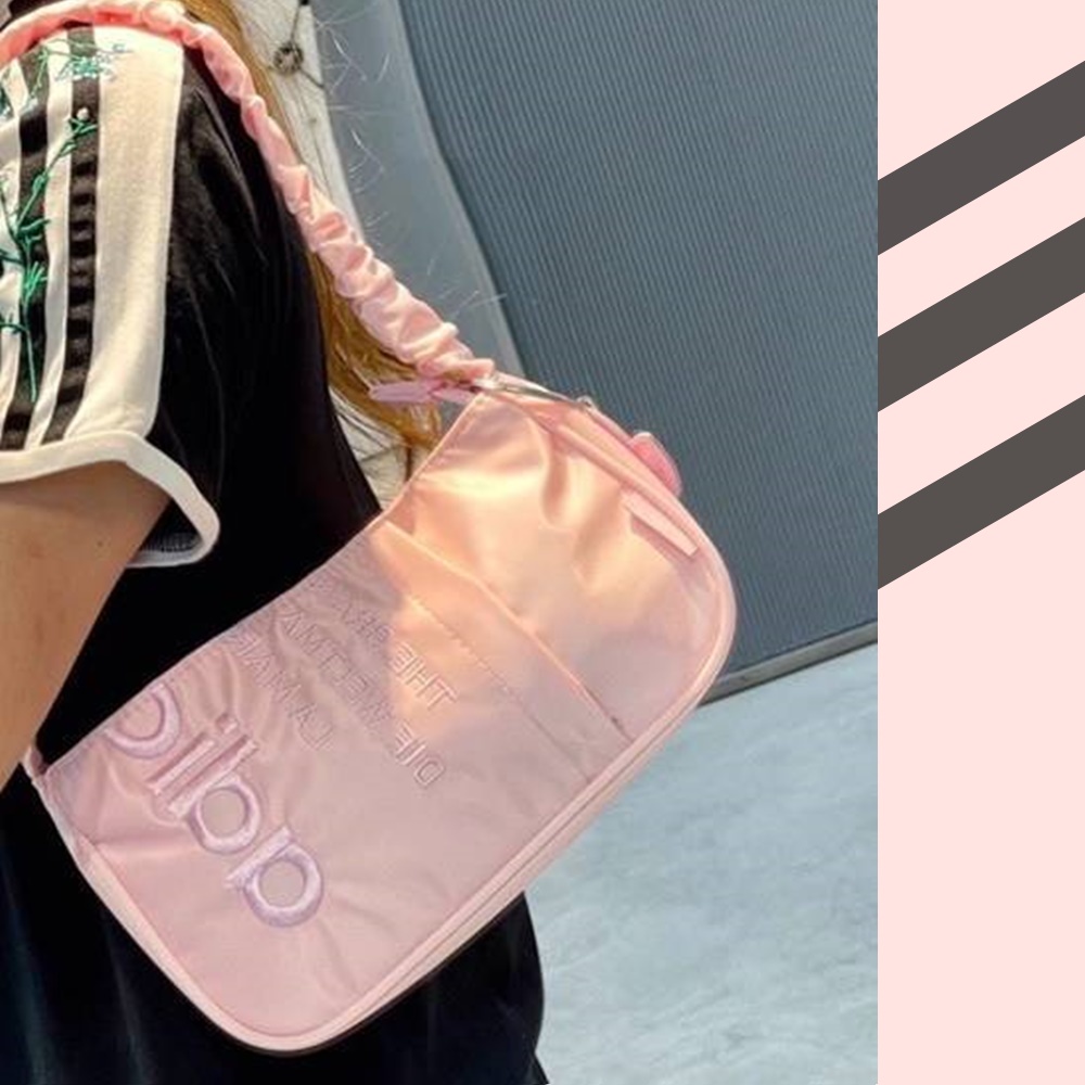 Adidas กระเป๋าถือ กระเป๋าผู้หญิง แนวสปอร์ต สไตล์มินิมอล สีชมพู ของแท้