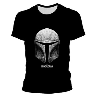 เสื้อยืด พิมพ์ลายการ์ตูนดิสนีย์ Star Wars The Mandalorian 3 มิติ แฟชั่นฤดูร้อน สําหรับผู้ชาย และผู้หญิง