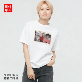 ผ้าฝ้ายแท้ระบายอากาศได้Uniqlo เสื้อยืดแขนสั้น คอกลม พิมพ์ลายดิสนีย์ สําหรับผู้หญิง (UT) 442572 ยูนิโคล่S-5XL