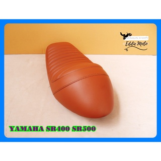 YAMAHA SR400 SR500 "BROWN" COMPLETE SEAT with "BLACK" STITCHING  // เบาะรถมอเตอร์ไซค์ สีน้ำตาล ผ้าลอน ตูดแหลม ด้ายดำ