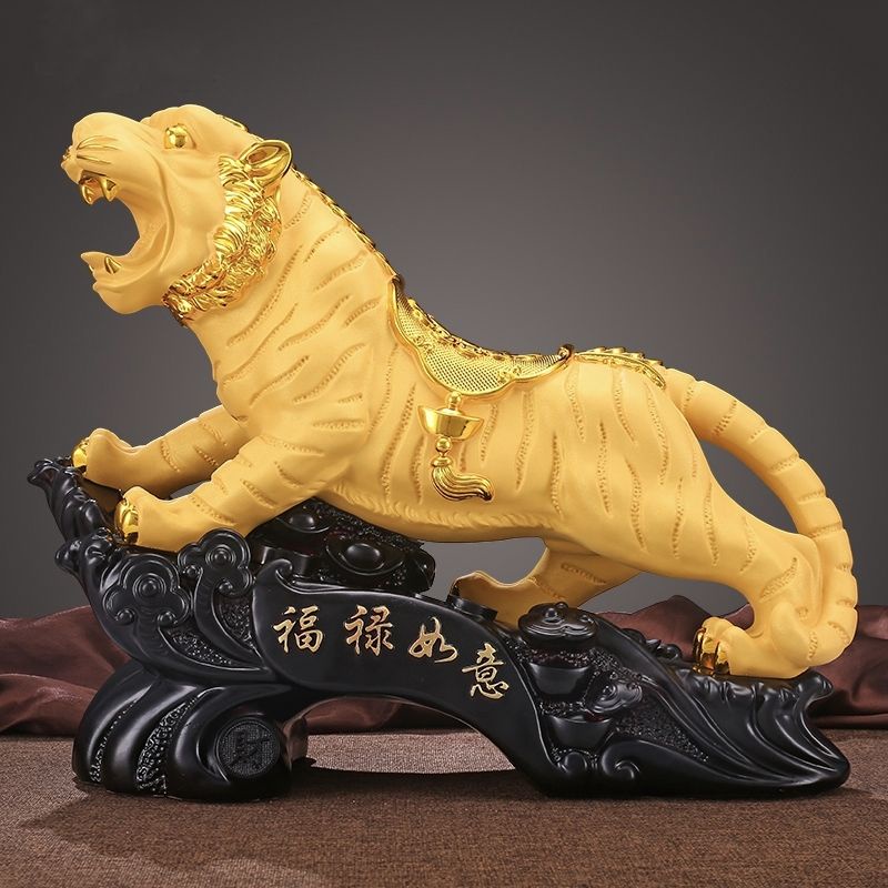 เสือ12ราศี เสือแก้บนนำโชค รูปปั้นเสือทอง เสือฮวงจุ้ยขอพรเสือตั้งศาล ตุ๊กตาเสือ เสือตั้งโต๊ะของขวัญ老虎 - รูปที่ 3