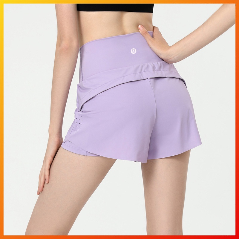 Lululemon กางเกงขาสั้น สองชิ้น ป้องกันแสง สําหรับออกกําลังกาย เล่นโยคะ วิ่ง 9010