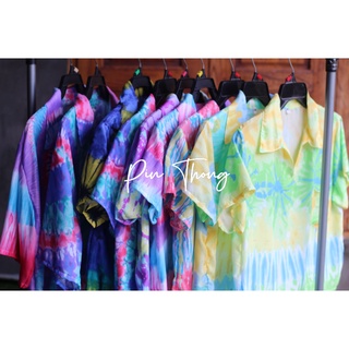 เสื้อมัดย้อมสีสันสดใส สไตล์​ครอปเอวลอย
