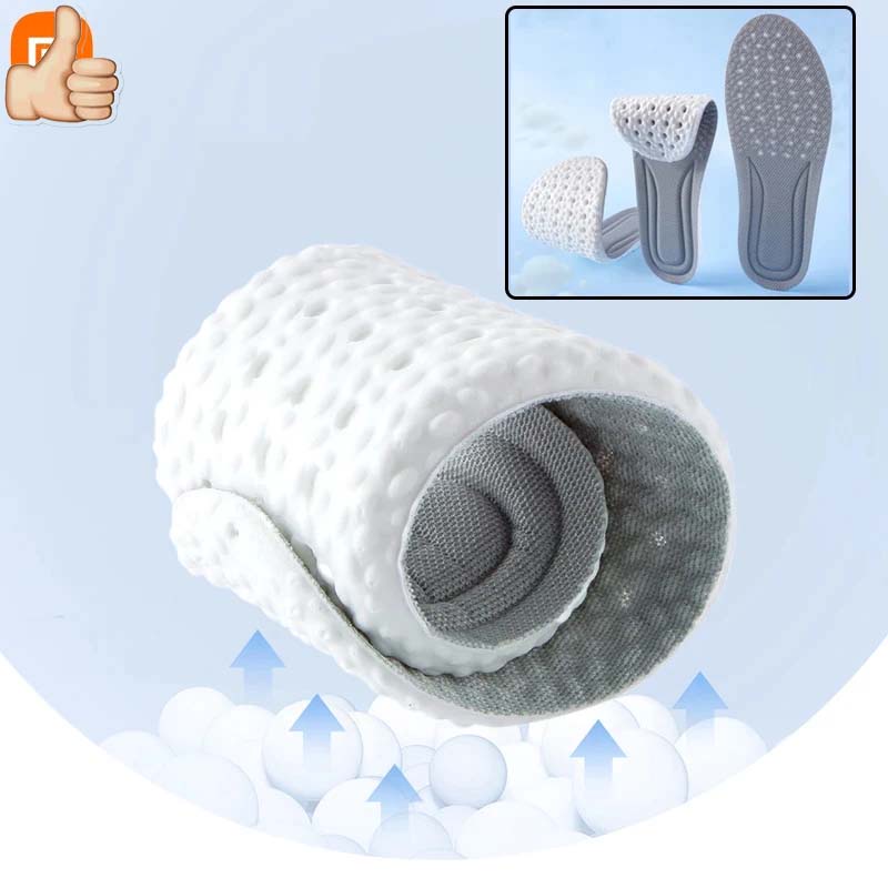 แผ่นเสริมรองเท้า ลดการปวดเมื่อยล้า เม็ดบูสต์ นุ่ม เด้ง ระงับกลิ่น Orthopedic Shock Absorption Boost Insoles Breathable