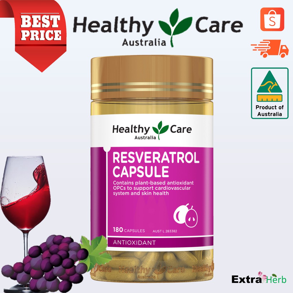 สารสกัดจากไวน์แดงและเมล็ดองุ่น Resveratrol with Grape Seed Extract 180