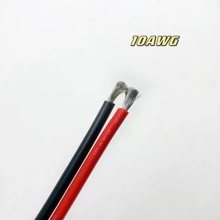 สายไฟดำแดง-แดงดำ 6AWG-10AWG สายไฟซิลิโคน ทนต่อความร้อนได้สูง ขายเป็นเมตร