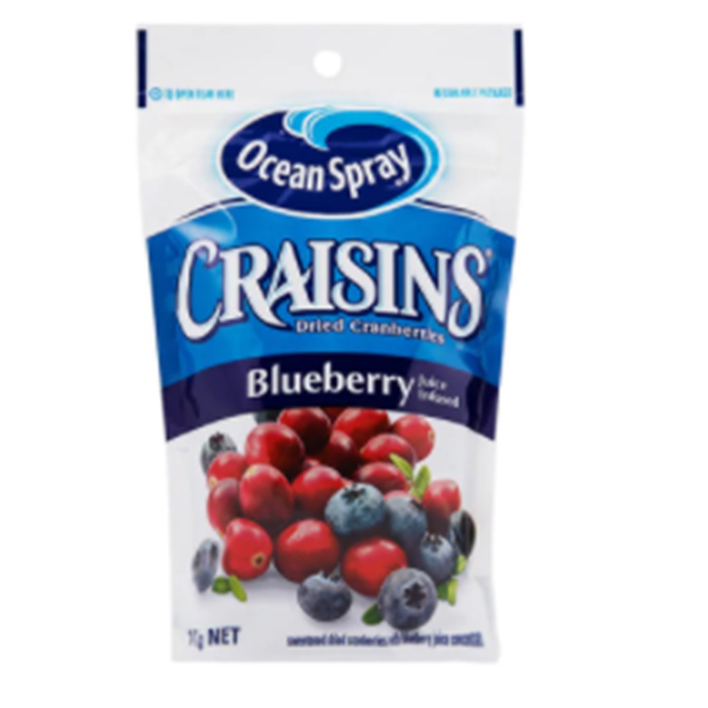 Craisins Dried Cranberries Blueberry Juice Infused Size 142g.เครซินส์แครนเบอร์รี่อบแห้งน้ำบลูเบอร์รี