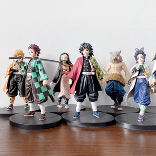 ส่งภายใน 24 ชั่วโมง ตุ๊กตาฟิกเกอร์อนิเมะ Marbled Toy Doll From/Anime &lt;Demon Slayer&gt; Series/Nezuko Figure/Tanjirou My Wefe Zenitsu/Backdrop/Model Ninja Pillar Demon Slayer Manga Demon Slayer M ขนาด 15 ซม.-19 ซม.