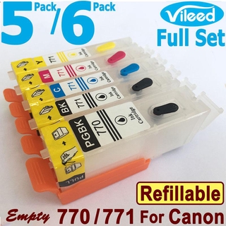 [สต็อกประเทศไทย] PGI-770XL 771XL Refillable Empty Print Cartridge Without Ink for Canon with Inkjet Printer