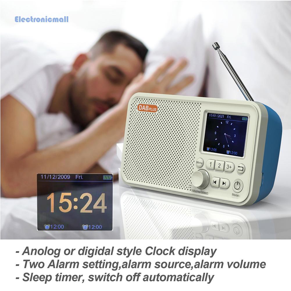 ElectronicMall01* C10 2.4 inch Color LCD Screen Alarm Clock DAB DAB+ FM Bluetooth-compatible Radio