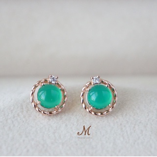 Meena Gems ต่างหูพลอยแท้ โมรา ตัวเรือนเงินแท้925 ชุบพิงค์โกวล แหวนพลอยแท้เสริมดวง พลอยประจำเดือน