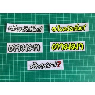 สติกเกอร์ข้อความกวนV.3 สติกเกอร์สะท้อนแสง เรืองแสงจี๊ดๆ #อะไรครับเนี่ย#ตามมา#ท้ายแรงบ่