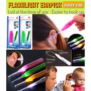 Flashlight  Earpick ไม้แคะหูไฟ LED สวิทต์เปิด/ปิด ในตัว สว่างมองเห็นชัดเจน