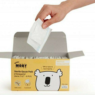 Baby Moby Sterile Gauze Pads เบบี้ โมบี้ ผ้าก๊อซเช็ดลิ้นสเตอไรส์ บรรจุ 40 ซอง (ซองละ 2 ชิ้น)