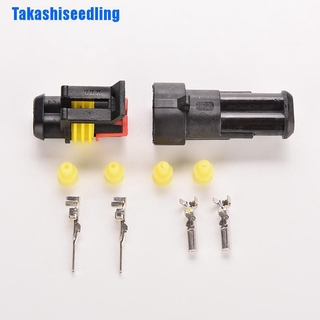 Takashiseedling 5 ชุด 2 Pin Way อุปกรณ์เชื่อมต่อสายไฟกันน้ําสําหรับรถยนต์