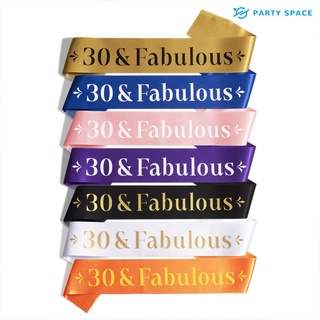 【ออกแบบใหม่】 30 &amp; Fabulous Birthday Sash Sash 30th ตกแต่งปาร์ตี้วันเกิดสําหรับผู้ชายและผู้หญิง