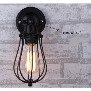 Modern Retro Loft Iron Industrial Rustic Sconce โคมไฟติดผนัง Loft Study Foyer ห้องรับประทานอาหาร Retro Wall Lights