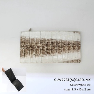 Prang Crocodile Leather Long Bi-fold Wallet / Card Holder กระเป๋าสตางค์ สองพับยาว หนังจระเข้ C-W22BT(M)CARD-MX