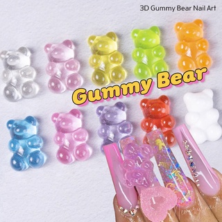 ( หมีเจลลี่ คละสี ซอง ) หมีเจลลี่เเบร์ติดเล็บ 3D Gummy Bear Nail Art ❌❌ทานไม่ได้ / หมีแต่งเล็บ อะไหล่ติดเล็บ