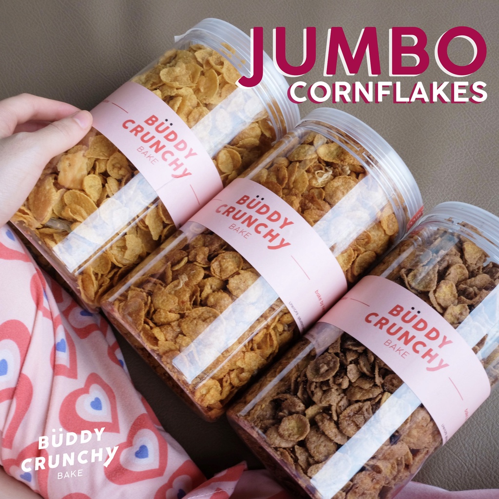 คอนเฟลก ขนาดจั้มโบ้ (cornflakes size jumbo คาราเมล ไมโล คุ้กกี้ ช็อคโกแลต หวานน้อย) หอม หวานน้อย เนยแท้ 350g