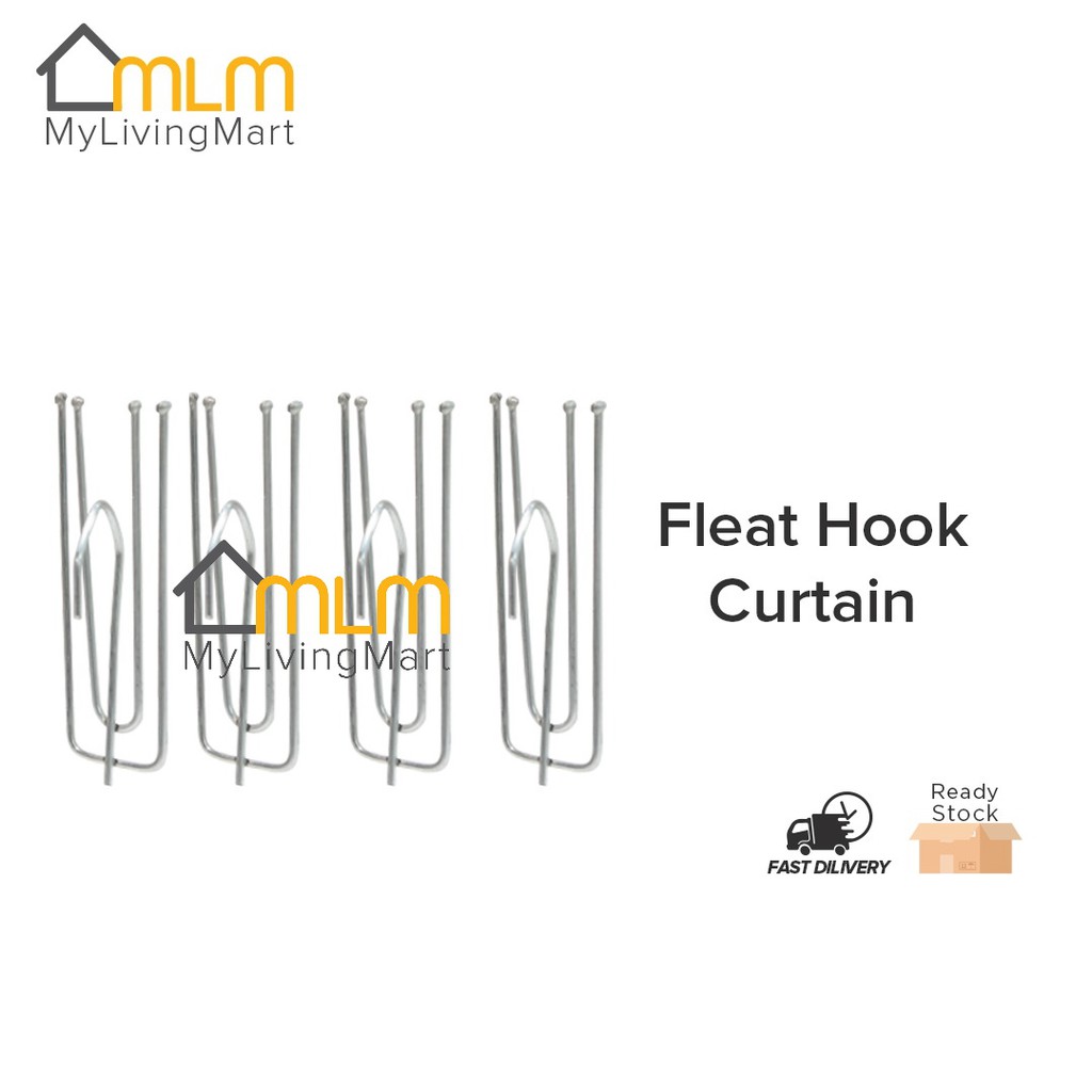 ตะขอจีบผ้าม่าน 50 ชิ้น / Cangkuk Langsir Metal Besi ADJUST ตะขอขยาย 4 ชิ้น