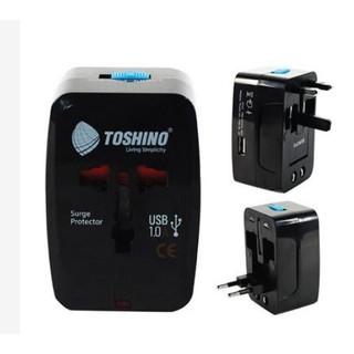 ปลั๊กแปลงต่างประเทศ ปลั๊กไฟ TOSHINO ทั่วโลก DE-205+USB