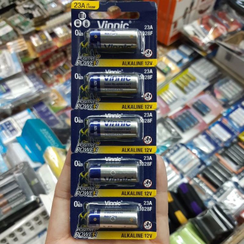 ถ่านรีโมท Vinnic 23A, L1028F 12V ของใหม่ ของแท้ เทียบเบอร์ 23A ,LRV08, A23, A23S, L1028F