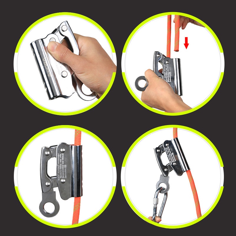 เชือกโรยตัวเพื่อความปลอดภัย Carabiners ความปลอดภัย อุปกรณ์ล็อคตัวเอง  Climbing Fall Protection งานทางอากาศ - รูปที่ 3