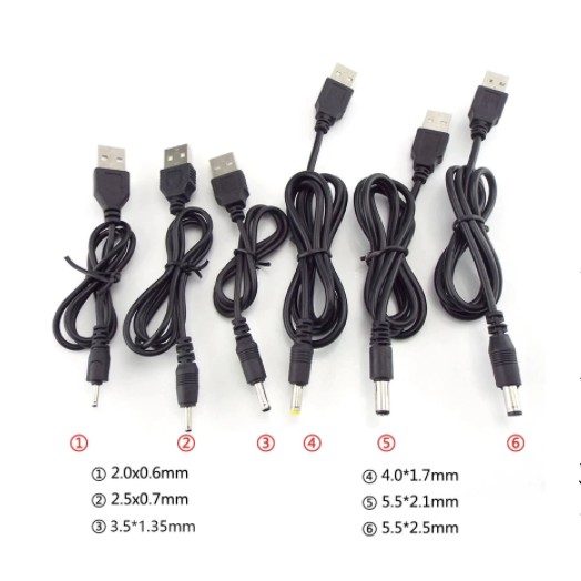 5.5*2.1 มม.USB to DC 3.5 มม.DC ปลั๊กไฟ USB 5V Charger สายไฟ barrel Power Quick สำหรับ MP3/MP4 DC 2.0 0.6 2.5 3.5 1.35 4