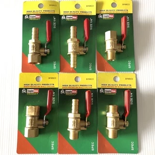 ก๊อกลมทองเหลือง วาล์วลมทองเหลือง ของแท้ รุ่นหนา 2หุน(1/4”) Eagleone บอลวาล์ว ก๊อกลม ก๊อก วาล์ว ทองเหลือง วาล์วลม ก็อกลม