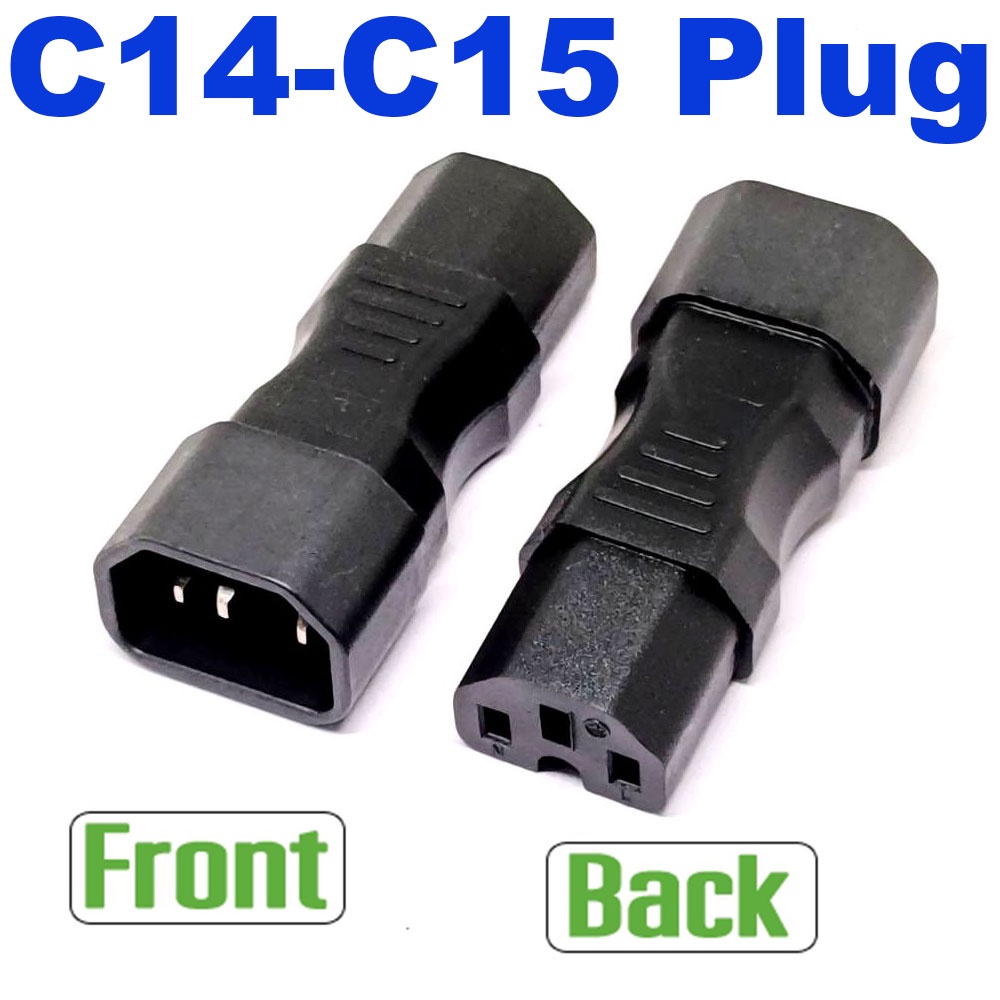 Adapter แปลงหัวเสียบ AC Universal IEC320 C14 to C15 Convert Connector UPS PDU Male to Female US power plug.