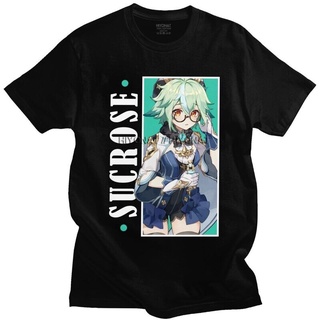 [S-5XL]เสื้อยืด ผ้าฝ้าย 100% พิมพ์ลายเกม Genshin Impact Sucrosefor Japan Game Nice สําหรับผู้ชาย