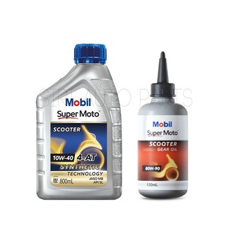 น้ำมันเครื่องมอเตอร์ไซค์ Mobil Super Moto Scooter 4AT 10W-40 Gear Oil 80W-90