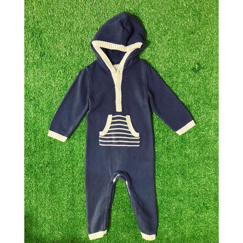 [ Baby gap ] ชุดหมีไหมพรมสีน้ำเงินเข้มมือสอง เเบรนด์ babygap [ Made in