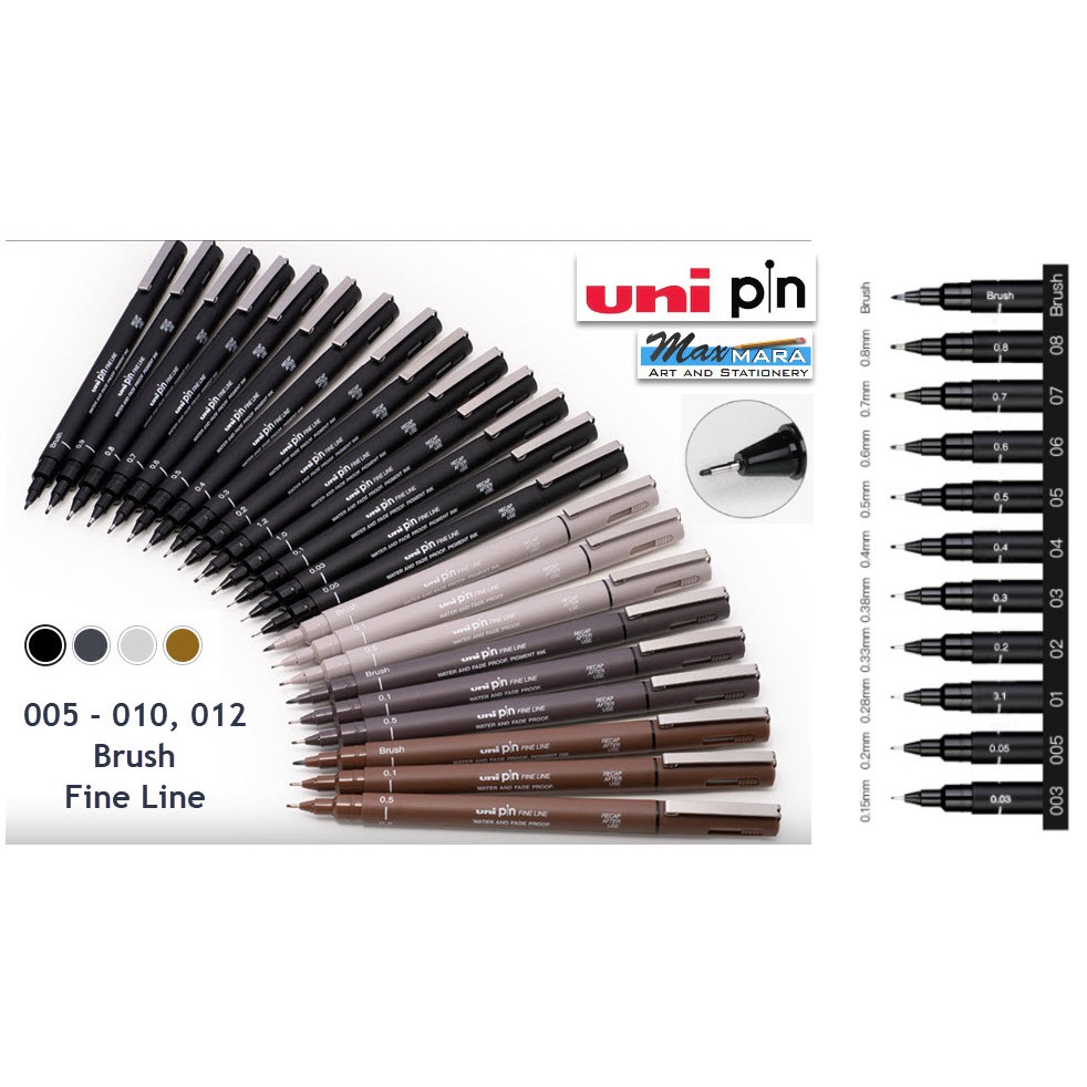 (Maxmara Art) Uni Pin Technical Fine Line Drawing Marker Pen เครื่องมือการเขียน