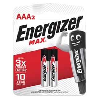 🔥แนะนำ!! เอเนอไจเซอร์ แม็กซ์ ถ่าน ขนาด AAA แพ็ค 2 ก้อน ENERGIZER Max Alkaline Batteries AAA Pack 2