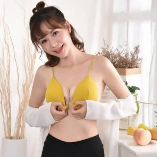 [ส่งจากไทย] 𝑩𝒓𝒂𝑩𝒓𝒂𝑩𝒓𝒂 #bra-098 บรา เสื้อใน ตะขอหน้า หลังไขว้ สีลูกกวาด
