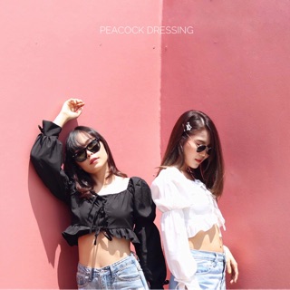 BONNY CROP ครอปผูกโบหน้า จั๊มแขนยาว