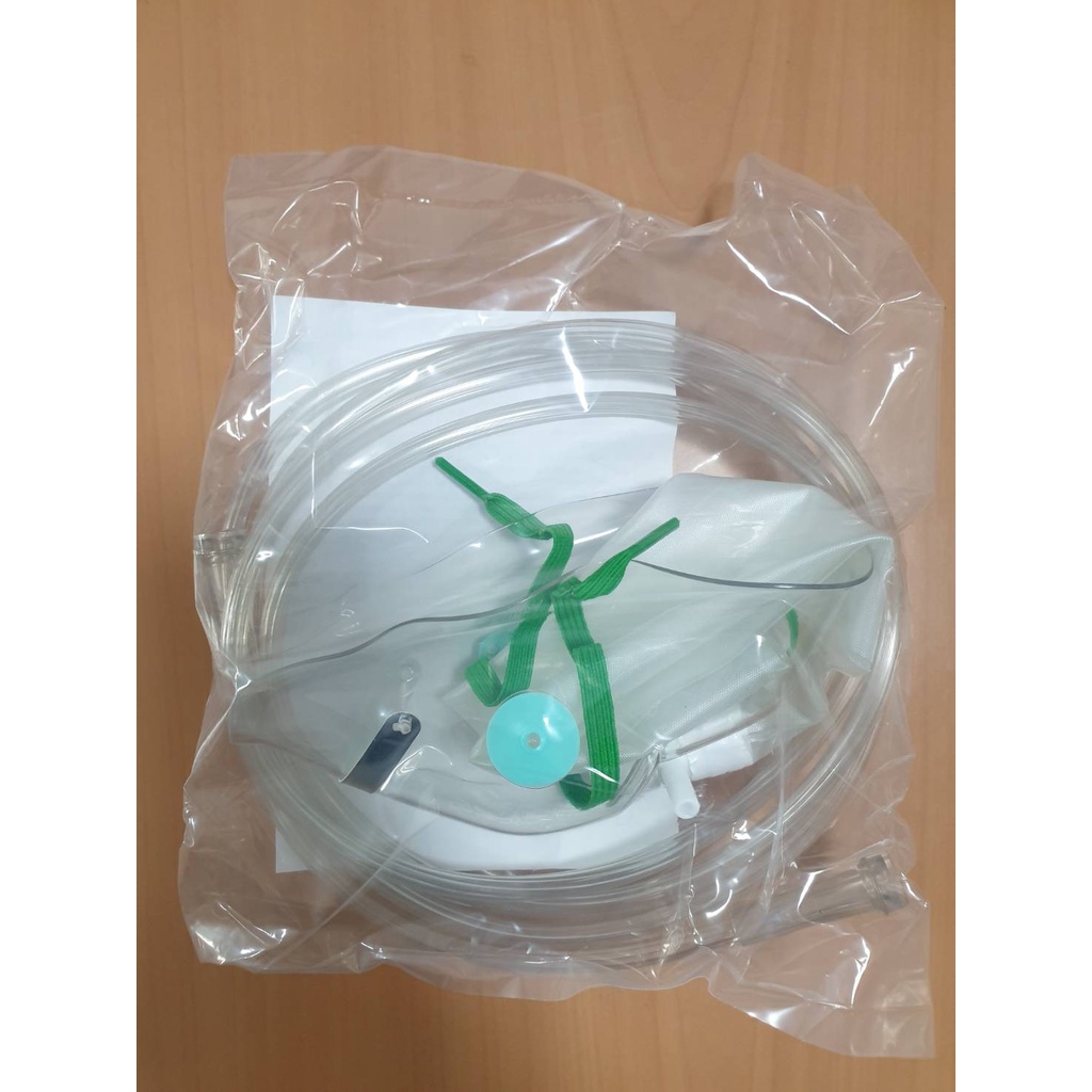 หน้ากากอ๊อกซิเจน Oxygen mask with bag ผู้ใหญ่ พร้อมสาย