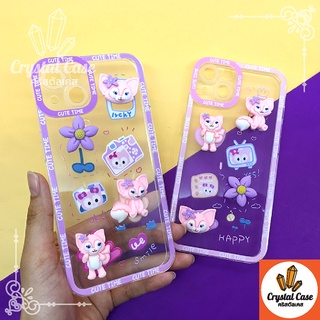 เคสมือถือนิ่มใสกันกล้อง 7+ 11 13ซิลิโคน TPU ติดการ์ตูนแมวนูน