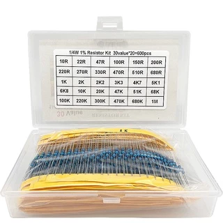 ตัวต้านทาน 600 ชิ้น Resistor 1/4W 1% แพ็ครวม 30 ค่า ค่าละ 20 ชิ้น รวมเป็น 600 ชิ้น