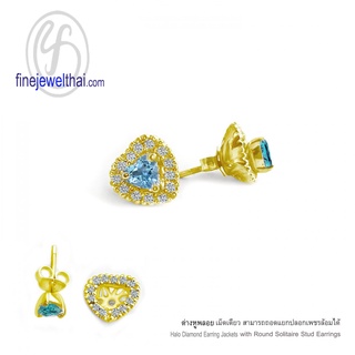 Finejewelthai-ต่างหูโทพาซ-ต่างหูพลอย-พลอยประจำเดือนเกิด-Topaz-Silver-Earring-Birthstone-E1082tp00 (เลือกสีตัวเรือนได้)