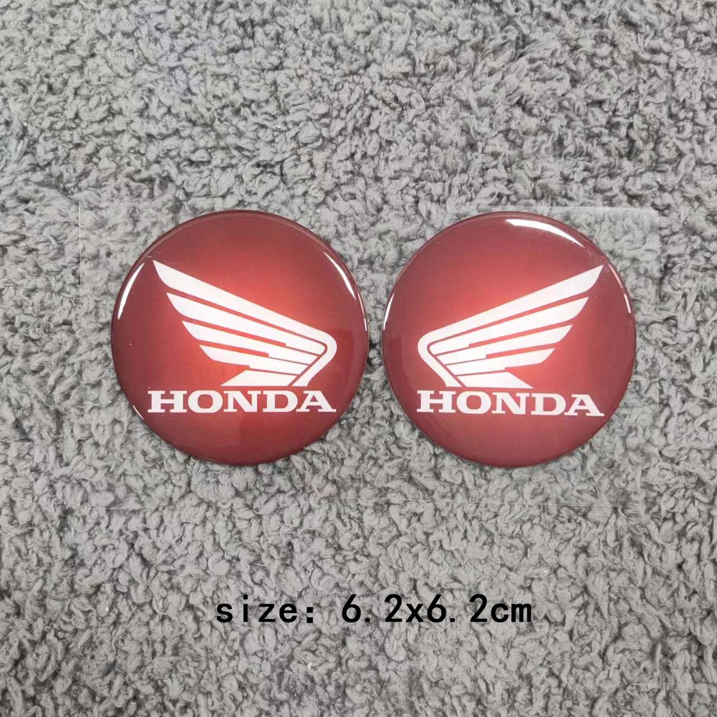 โลโก้ Honda Wing โลโก้ Epoxy Resin Sticker สำหรับ ป้ายสัญลักษณ์รถจักรยานยนต์ 62mm 1Pair