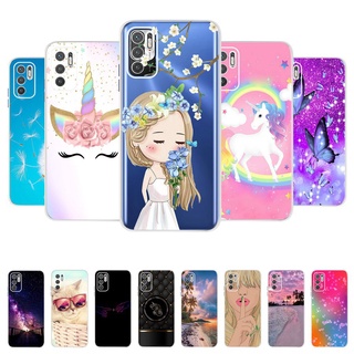 เคสโทรศัพท์มือถือซิลิโคน Tpu ลายดอกไม้สําหรับ Xiaomi Poco M3 Pro Redmi Note 10 5G Pocom3 Pro 5G