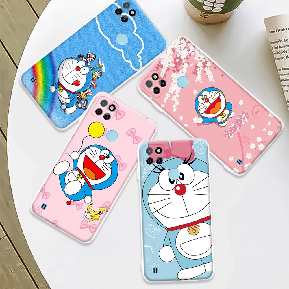 เคสโทรศัพท์ซิลิโคน TPU แบบนิ่ม ลายการ์ตูนโดราเอมอน สําหรับ Realme C21Y C25Y
