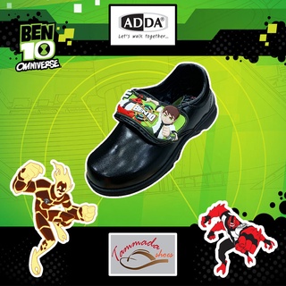 ปี2565 ADDA 41a17 รองเท้านักเรียนอนุบาลชายสีดำ ลายการ์ตูน ben10 เบ็นเท็น รองเท้านักเรียนหนังดำ รองเท้านักเรียนแอดด้า