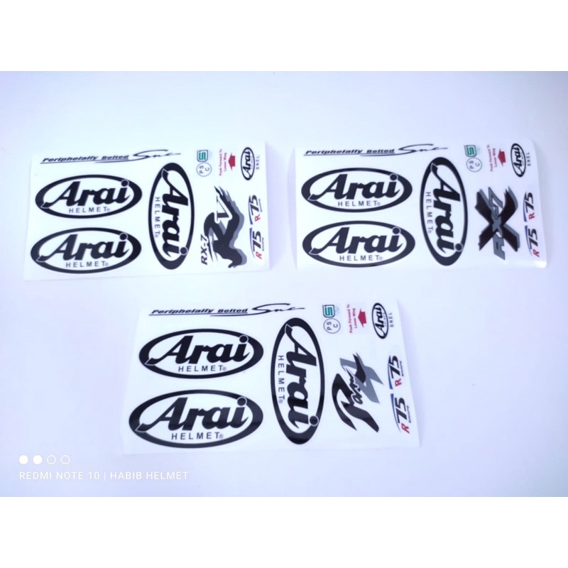 สติ๊กเกอร์หมวกกันน็อค ARAI RAM 4 RX7 RV RX7 X แพ็คเกจตัดครบชุด