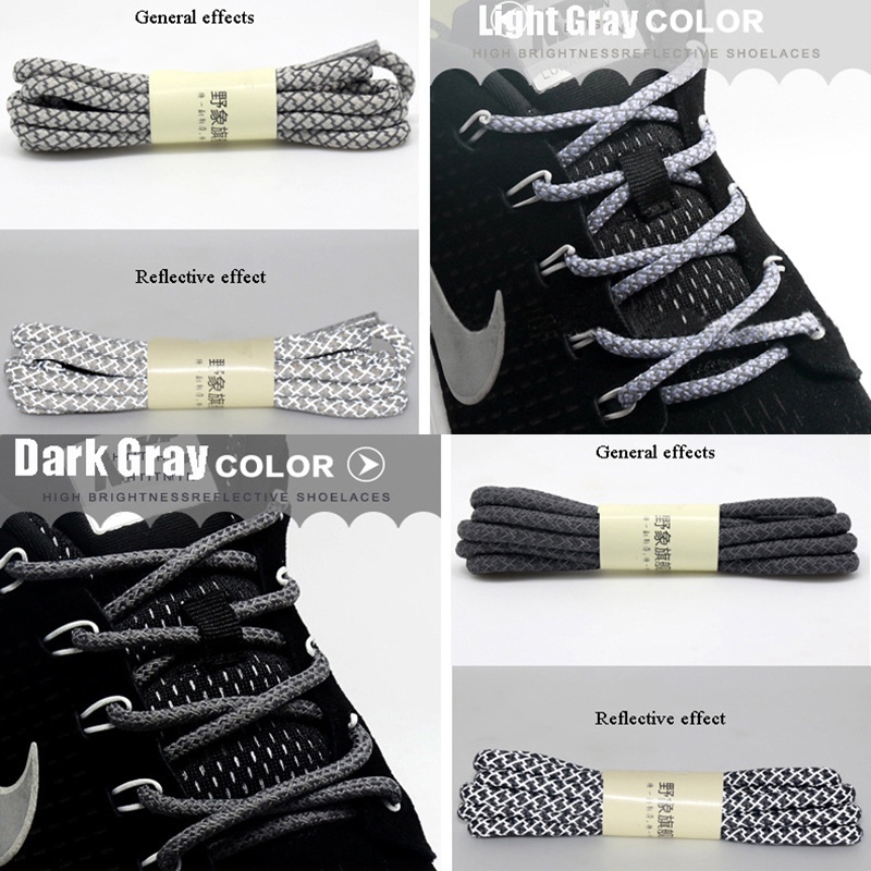 เชือกผูกรองเท้ากีฬา เชือกผูกรองเท้าผ้าใบ สะท้อนแสง ทรงกลม ขนาด 180 ซม. - รูปที่ 4