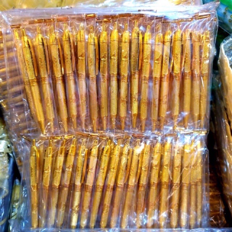ของชำร่วย ปากกาสีทอง ของชำร่วยงานศพ แพ็ค 100 ชิ้น ที่ระลึกงานบุญ งานศพ ของแจกงานบุญ งานศพ ส่งไวที่สุด